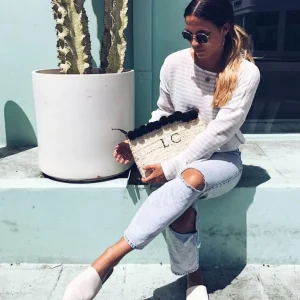 Bonita's Personalised Palm Leaf Clutch - With Monogram<Boutique Bonita Best