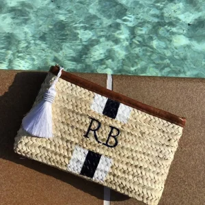Bonita's Personalised Palm Leaf Clutch - Stripes<Boutique Bonita Outlet