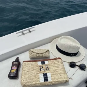Bonita's Personalised Palm Leaf Clutch - Stripes<Boutique Bonita Outlet