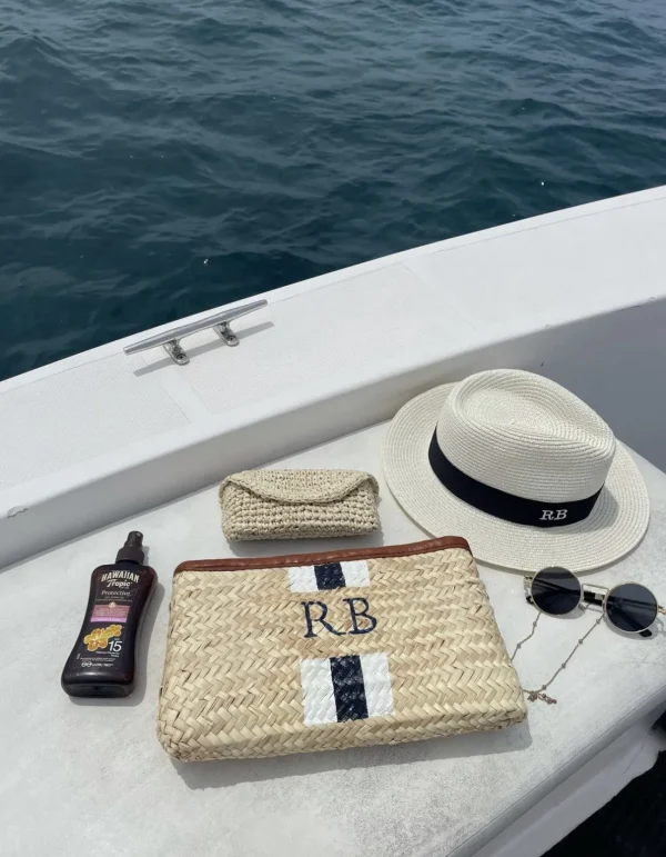 Bonita's Personalised Palm Leaf Clutch - Stripes<Boutique Bonita Outlet