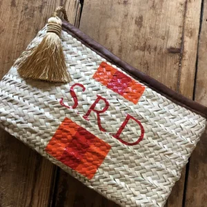 Bonita's Personalised Palm Leaf Clutch - Stripes<Boutique Bonita Outlet
