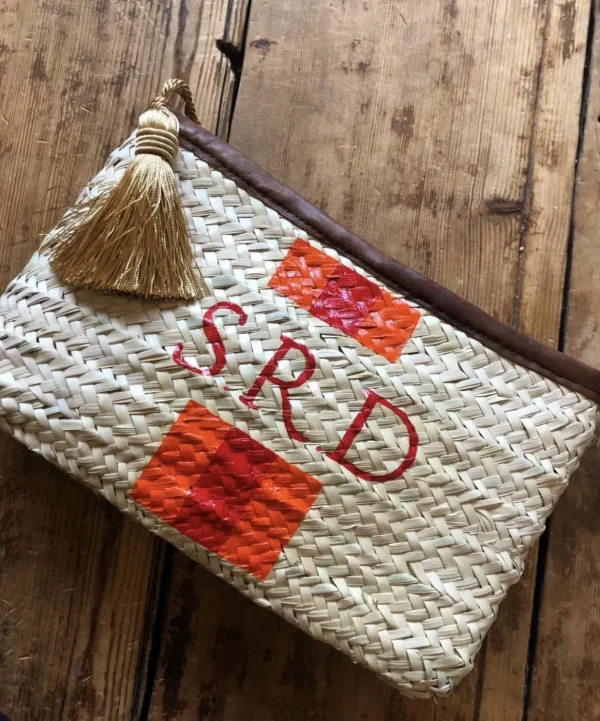 Bonita's Personalised Palm Leaf Clutch - Stripes<Boutique Bonita Outlet