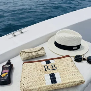 Bonita's Personalised Palm Leaf Clutch - Stripes<Boutique Bonita Outlet