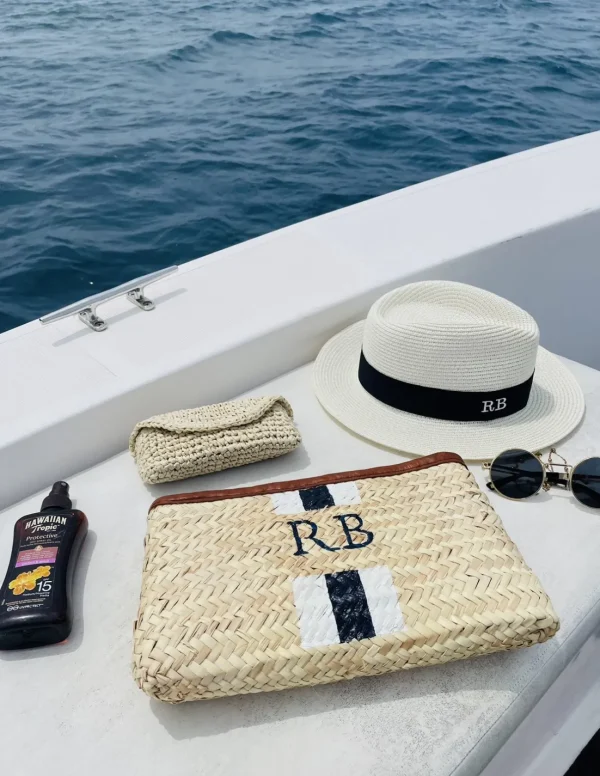 Bonita's Personalised Palm Leaf Clutch - Stripes<Boutique Bonita Outlet