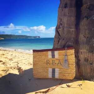 Bonita's Personalised Palm Leaf Clutch - Stripes<Boutique Bonita Outlet