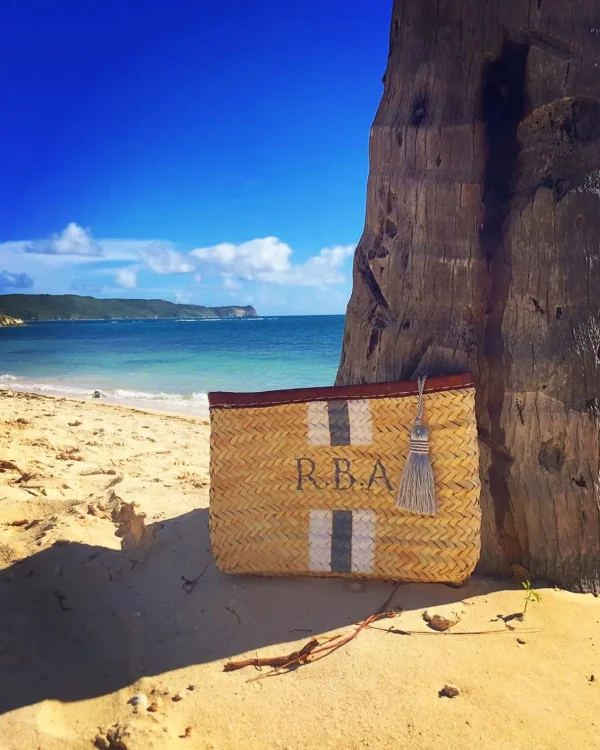 Bonita's Personalised Palm Leaf Clutch - Stripes<Boutique Bonita Outlet