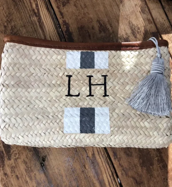 Bonita's Personalised Palm Leaf Clutch - Stripes<Boutique Bonita Outlet