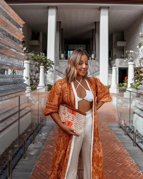 Bonita's Personalised Palm Leaf Clutch - Stripes<Boutique Bonita Outlet