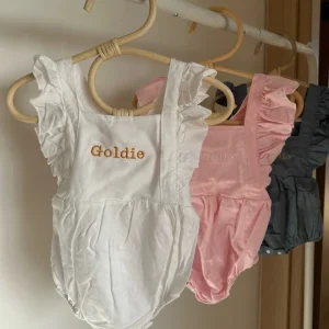 Bonita's Personalised Ruffle Romper - White<Boutique Bonita Sale