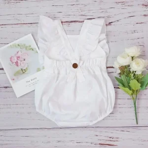 Bonita's Personalised Ruffle Romper - White<Boutique Bonita Sale