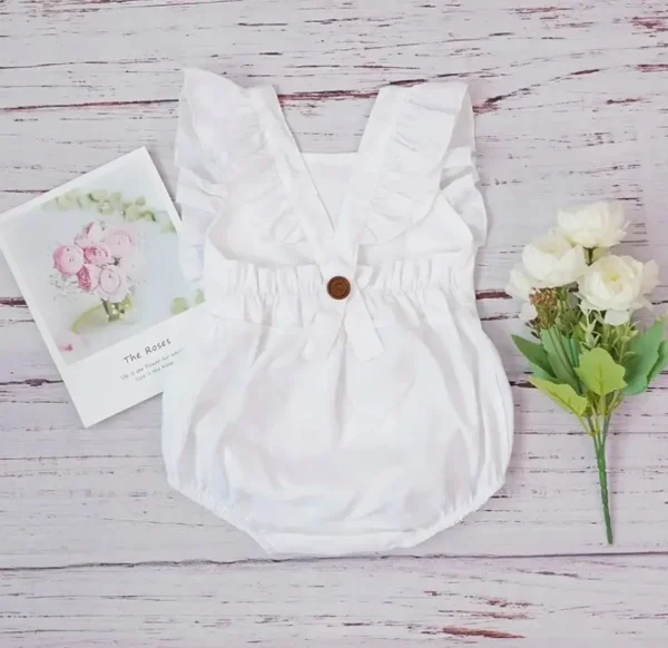 Bonita's Personalised Ruffle Romper - White<Boutique Bonita Sale