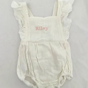 Bonita's Personalised Ruffle Romper - White<Boutique Bonita Sale