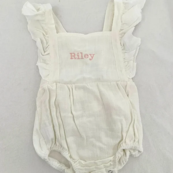 Bonita's Personalised Ruffle Romper - White<Boutique Bonita Sale
