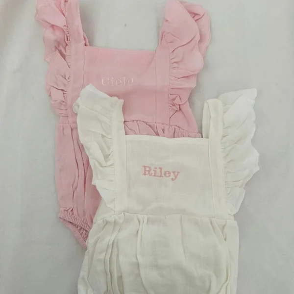 Bonita's Personalised Ruffle Romper - White<Boutique Bonita Sale
