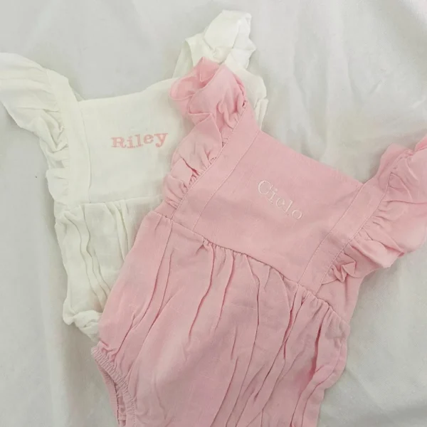 Bonita's Personalised Ruffle Romper - White<Boutique Bonita Sale