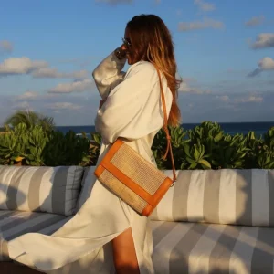 Bonita's Rattan & Leather Clutch<Boutique Bonita Hot