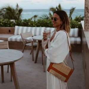 Bonita's Rattan & Leather Clutch<Boutique Bonita Hot