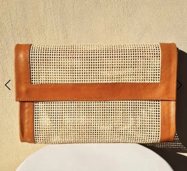 Bonita's Rattan & Leather Clutch<Boutique Bonita Hot