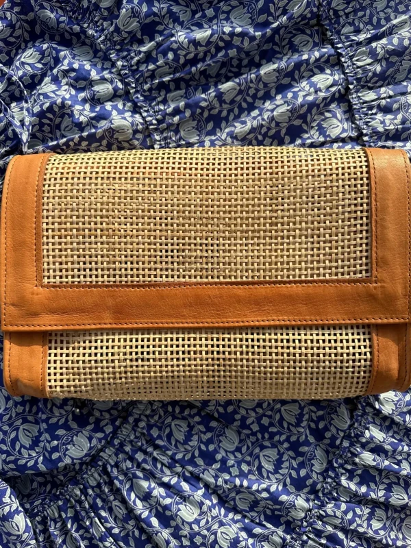 Bonita's Rattan & Leather Clutch<Boutique Bonita Hot