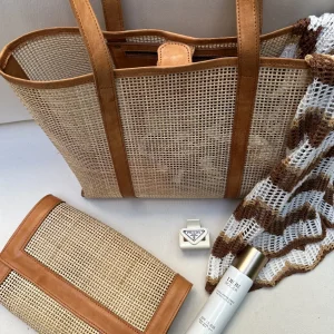 Bonita's Rattan & Leather Clutch<Boutique Bonita Hot