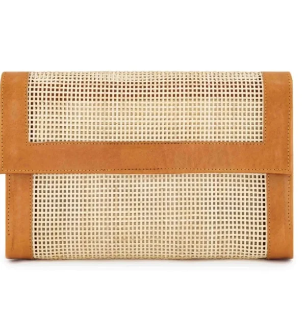 Bonita's Rattan & Leather Clutch<Boutique Bonita Hot