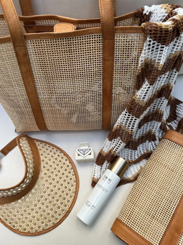 Bonita's Rattan & Leather Clutch<Boutique Bonita Hot