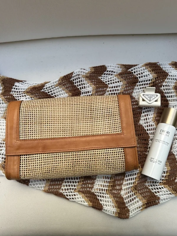Bonita's Rattan & Leather Clutch<Boutique Bonita Hot