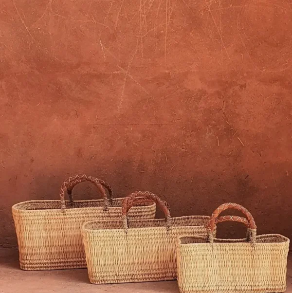Bonita's Reed Storage Baskets with Leather Handles<Boutique Bonita Sale