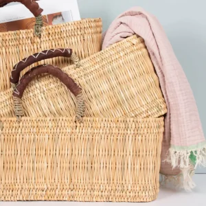 Bonita's Reed Storage Baskets with Leather Handles<Boutique Bonita Sale