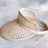 Child Leather & Rattan Beach Visor - Cream<Boutique Bonita Online