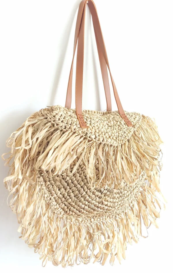 Cream Raffia Fringe Bag<Boutique Bonita Online