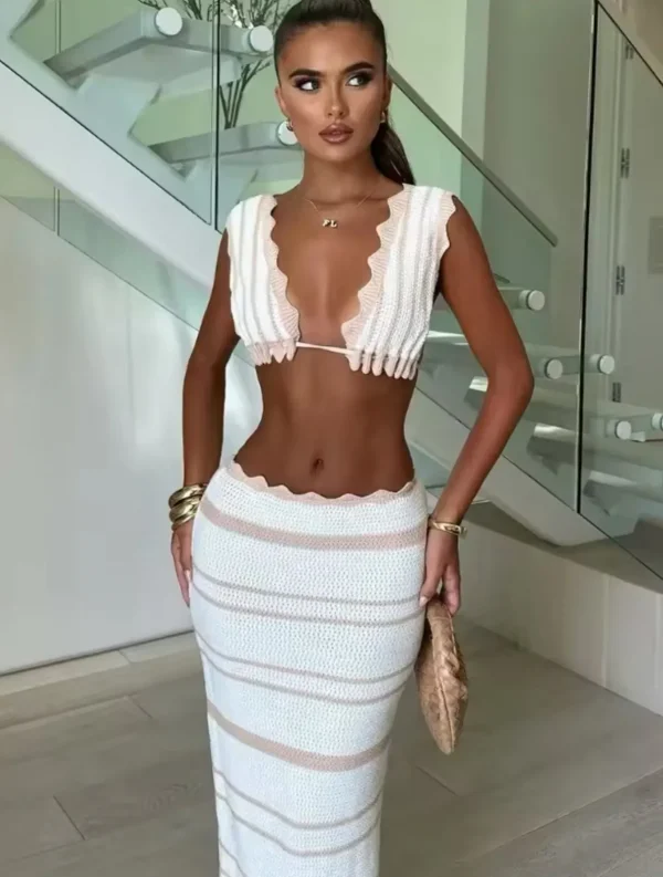 ISLA - Cream & White Co-Ord<Boutique Bonita Hot
