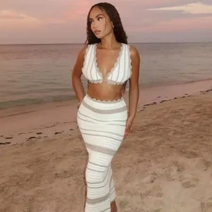ISLA - Cream & White Co-Ord<Boutique Bonita Hot