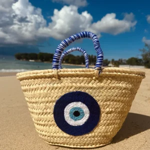 Limited Edition Medium Evil Eye Palm Basket<Boutique Bonita Clearance