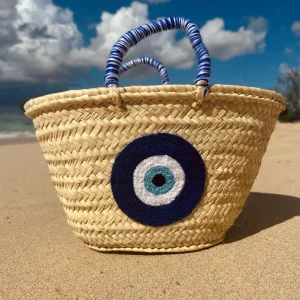 Limited Edition Medium Evil Eye Palm Basket<Boutique Bonita Clearance