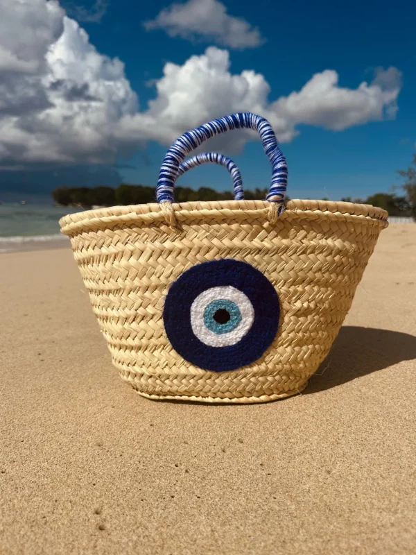 Limited Edition Medium Evil Eye Palm Basket<Boutique Bonita Clearance