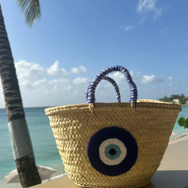 Limited Edition Medium Evil Eye Palm Basket<Boutique Bonita Clearance