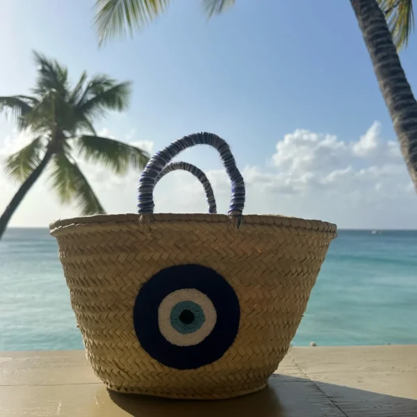 Limited Edition Medium Evil Eye Palm Basket<Boutique Bonita Clearance