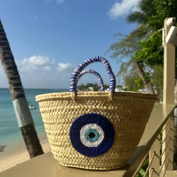 Limited Edition Medium Evil Eye Palm Basket<Boutique Bonita Clearance