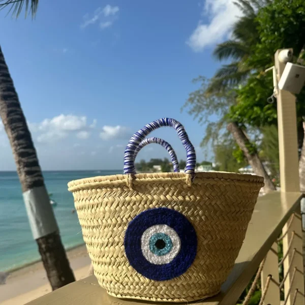 Limited Edition Medium Evil Eye Palm Basket<Boutique Bonita Clearance