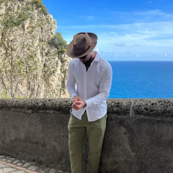 Men's Classic Stiff Brim Wool Fedora - Mocha<Boutique Bonita Online
