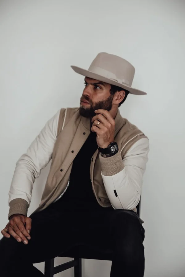 Men's Classic Stiff Brim Wool Fedora - Coconut<Boutique Bonita Sale