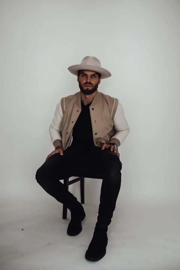 Men's Classic Stiff Brim Wool Fedora - Coconut<Boutique Bonita Sale