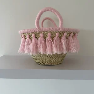 Mini Pink Tassel Palm Basket<Boutique Bonita Fashion