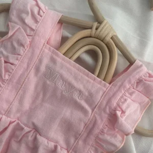 Personalised Pink Ruffle Baby Romper<Boutique Bonita Online