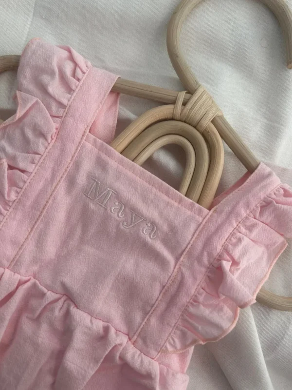 Personalised Pink Ruffle Baby Romper<Boutique Bonita Online