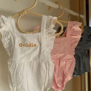 Personalised Pink Ruffle Baby Romper<Boutique Bonita Online