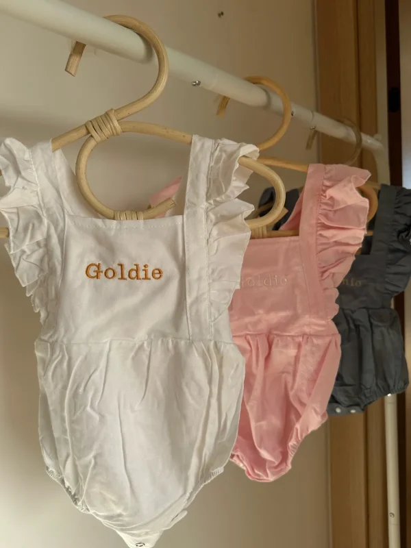 Personalised Pink Ruffle Baby Romper<Boutique Bonita Online