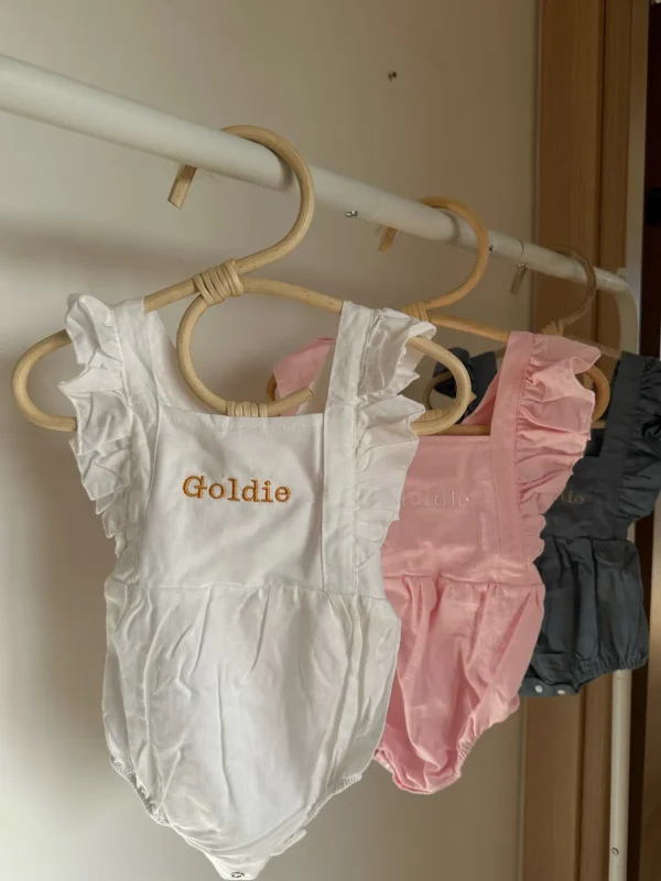 Personalised Pink Ruffle Baby Romper<Boutique Bonita Online