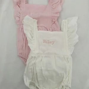 Personalised Pink Ruffle Baby Romper<Boutique Bonita Online